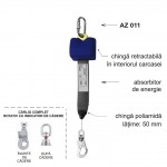 Opritor retractabil de cadere cu chinga tip Rolex (2,25 m)